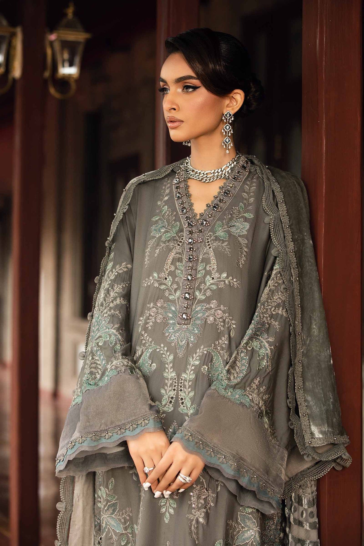 Maria B | Winter Luxe 24 | Velvet DL-1209 -  Maria B Ladies Clothes - Original Designer Dress - House of Maryam