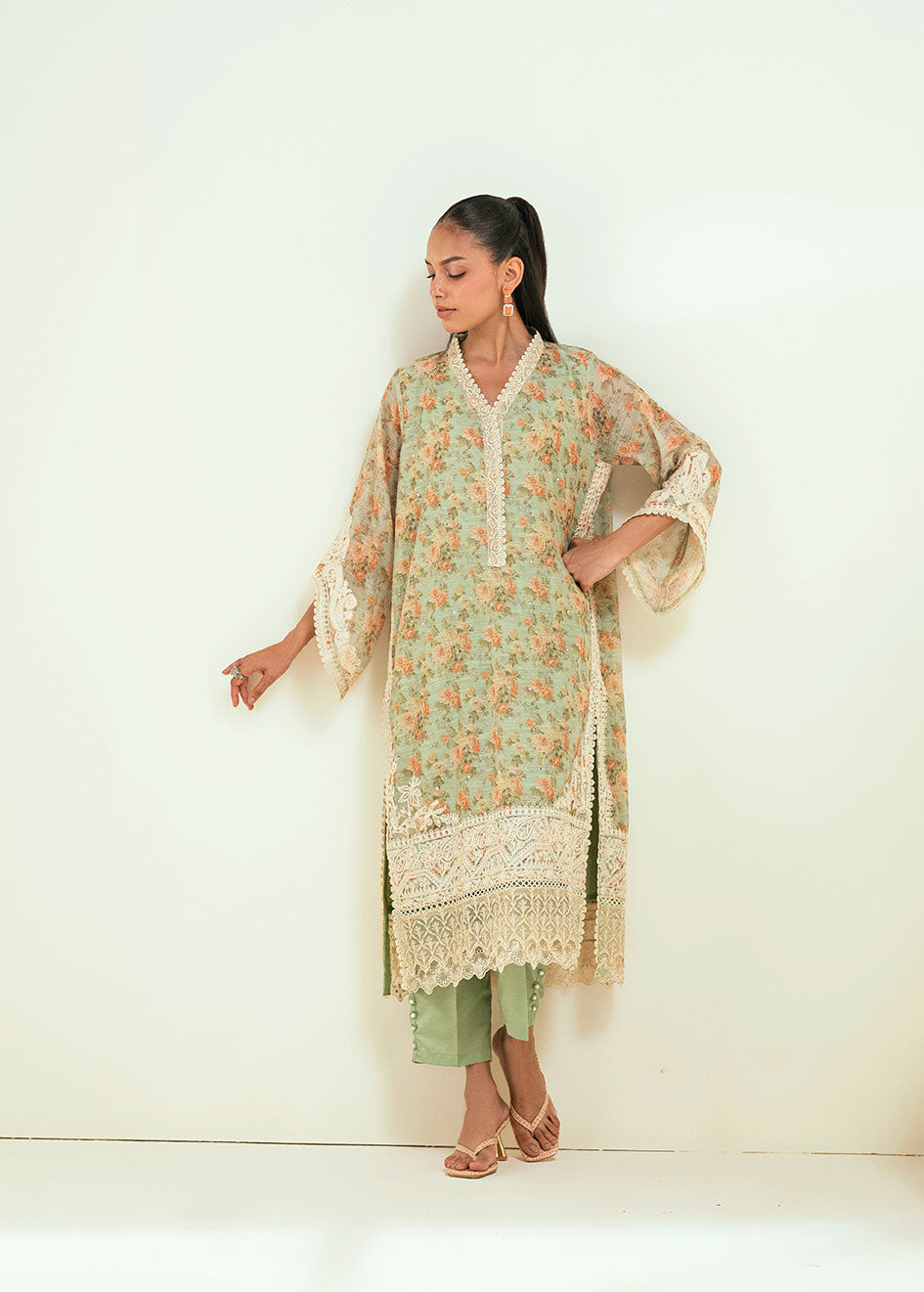 Dhanak | Signature Pret | SS24DA-2590 GREEN -  Dhanak Ladies Clothes - Original Designer Dress - House of Maryam