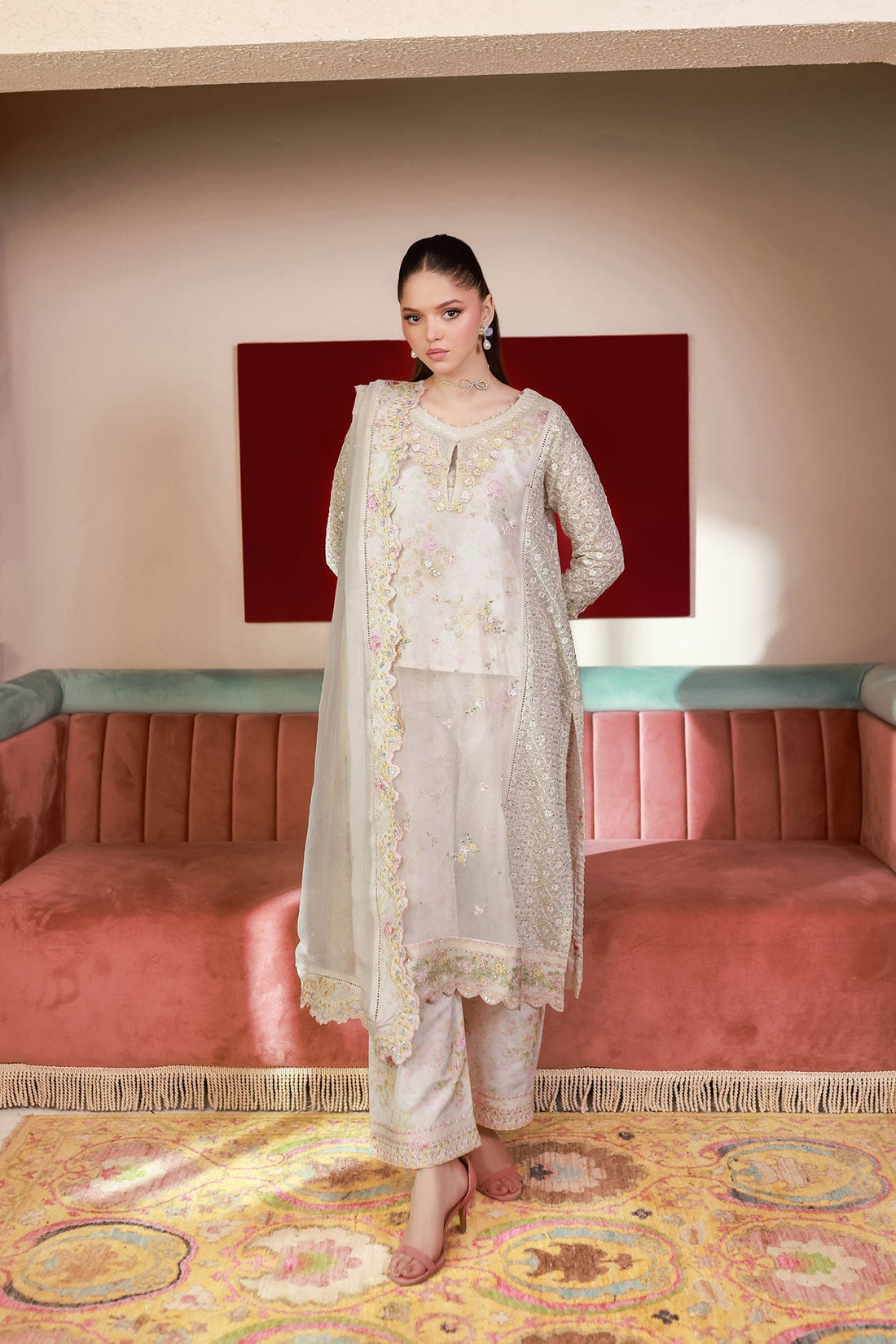 Dhanak | Chiffon Pret | SS25DA-2711 -  Dhanak Ladies Clothes - Original Designer Dress - House of Maryam