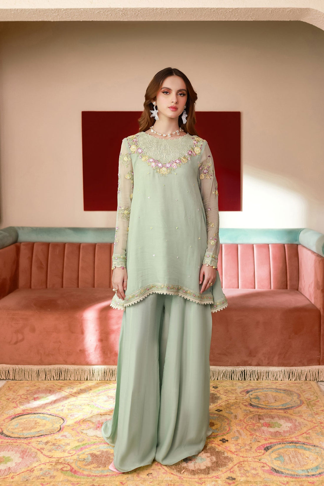 Dhanak | Chiffon Pret | SS25DA-2712 -  Dhanak Ladies Clothes - Original Designer Dress - House of Maryam