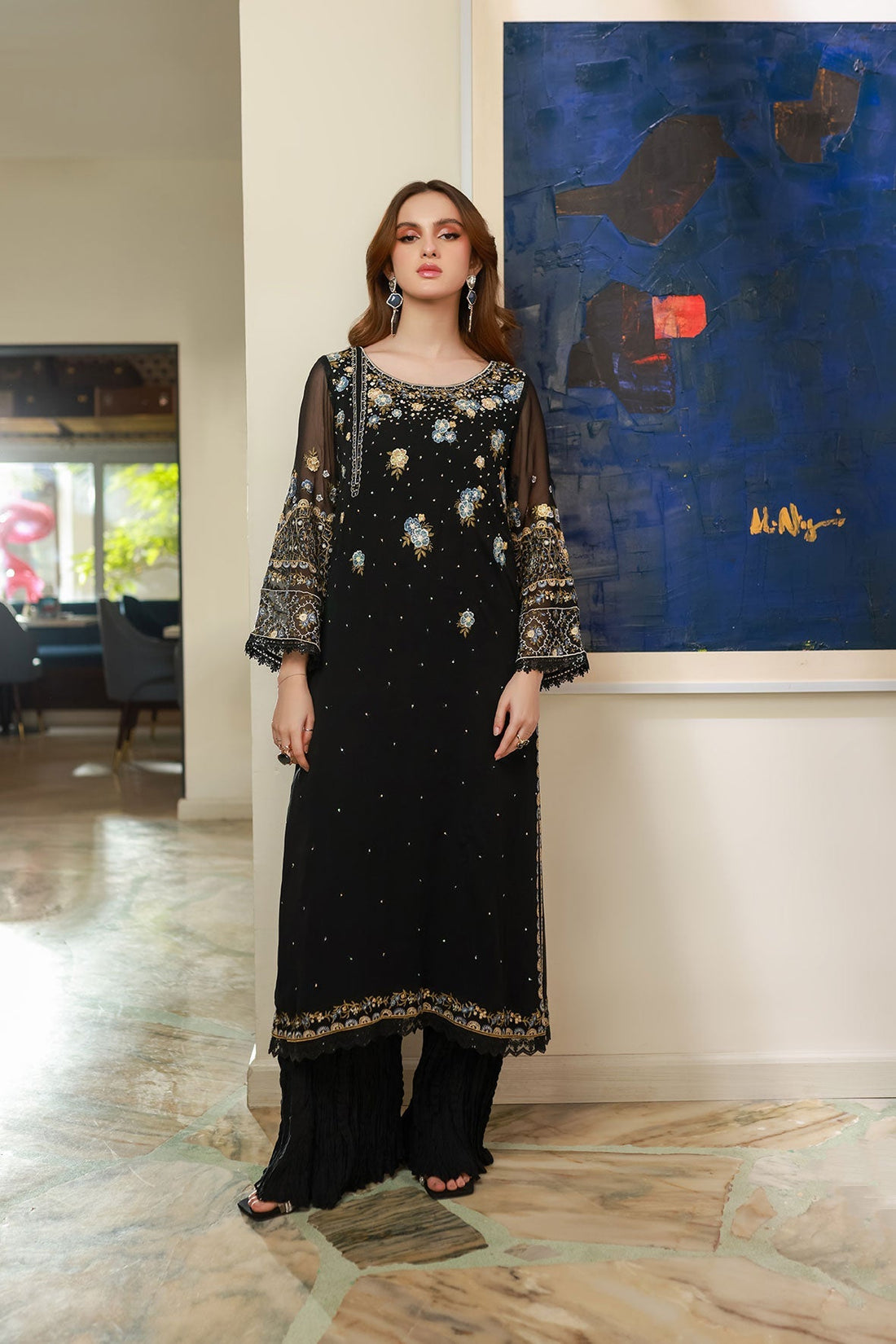 Dhanak | Chiffon Pret | SS25DA-2720 -  Dhanak Ladies Clothes - Original Designer Dress - House of Maryam