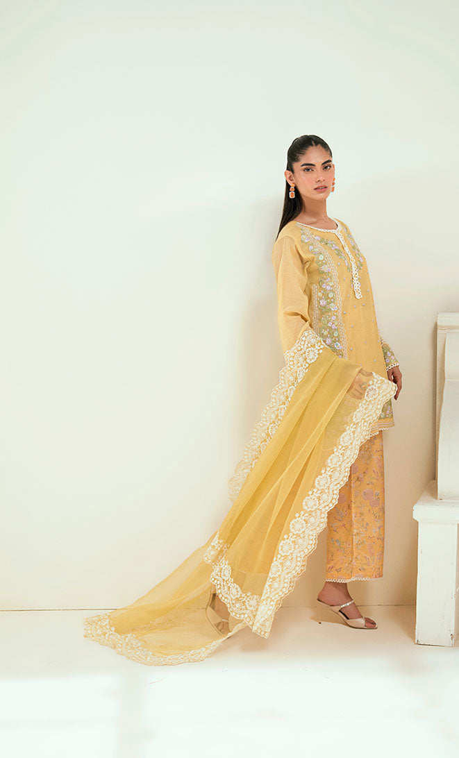 Dhanak | Signature Pret | SS25DA-2741 YELLOW -  Dhanak Ladies Clothes - Original Designer Dress - House of Maryam