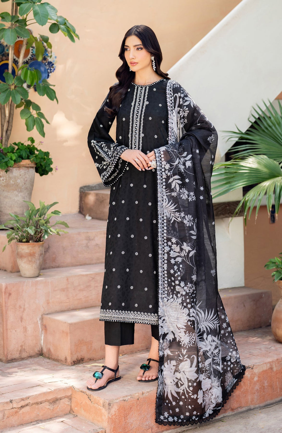 Zarif | Nura Textured Lawn 25 |  MILHA -  Zarif Ladies Clothes - Original Designer Dress - House of Maryam