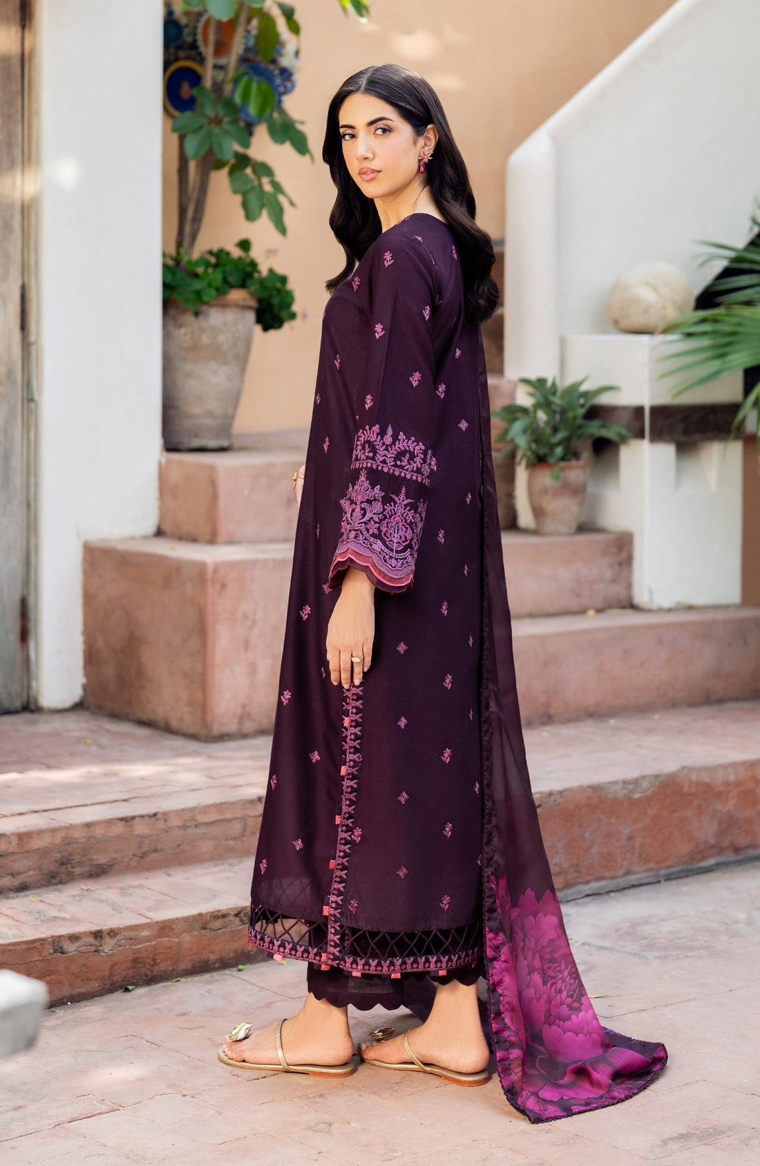 Zarif | Nura Textured Lawn 25 | FAHA -  Zarif Ladies Clothes - Original Designer Dress - House of Maryam