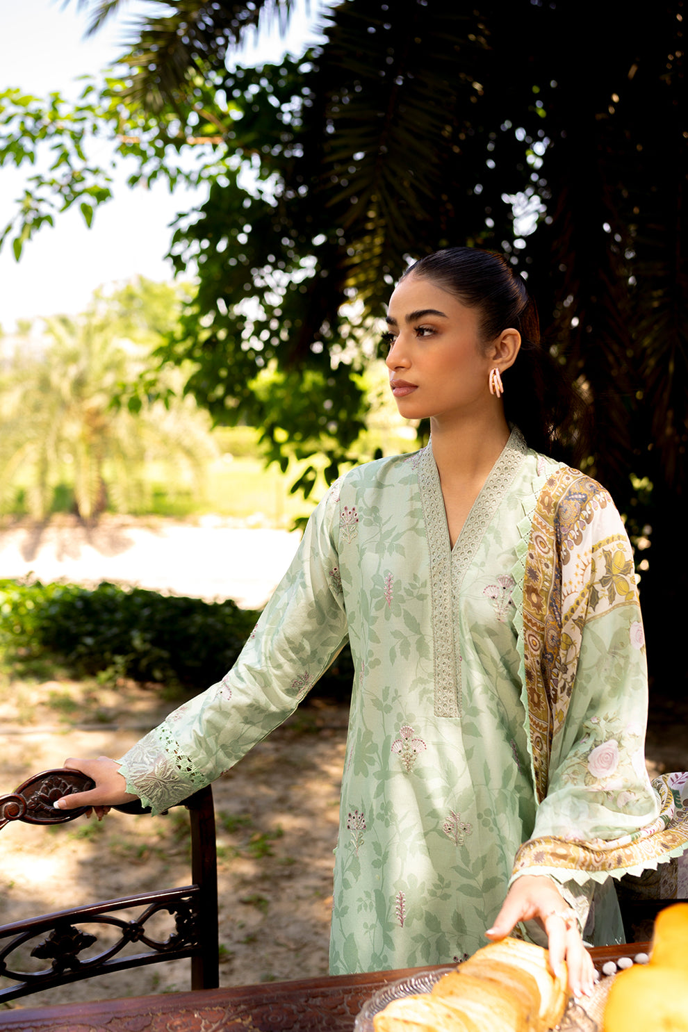 Neeshay | Summer Lines Printkari | SAGE BRUSH -  Neeshay Luxury - Original Designer Dress - House of Maryam