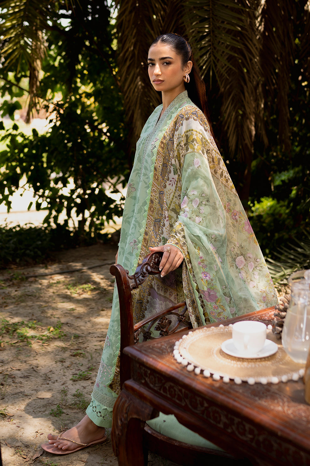 Neeshay | Summer Lines Printkari | SAGE BRUSH -  Neeshay Luxury - Original Designer Dress - House of Maryam