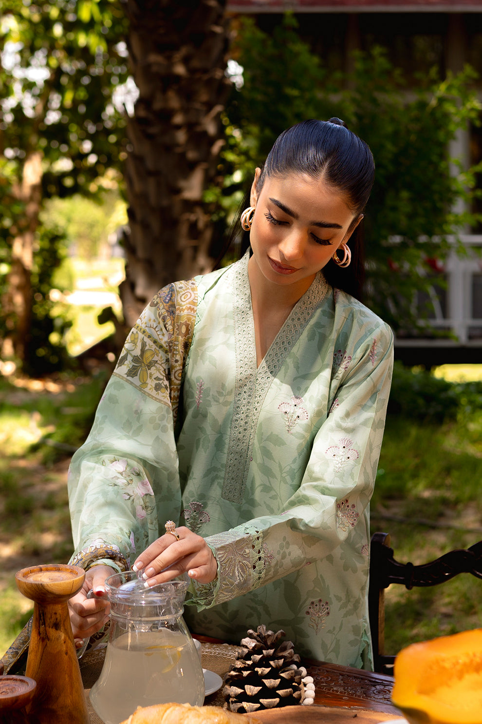 Neeshay | Summer Lines Printkari | SAGE BRUSH -  Neeshay Luxury - Original Designer Dress - House of Maryam
