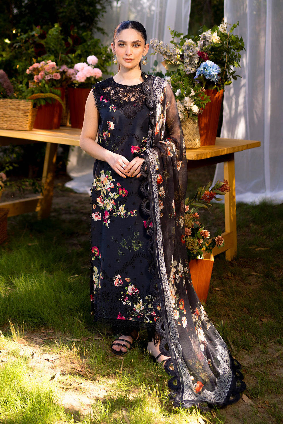 Neeshay | Summer Lines Printkari | OLIVINE -  Neeshay Luxury - Original Designer Dress - House of Maryam