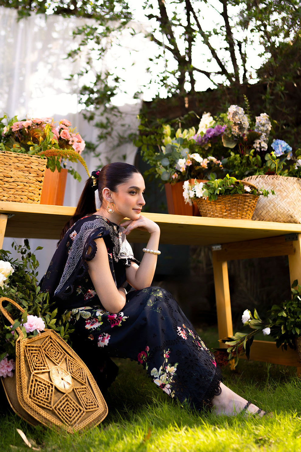 Neeshay | Summer Lines Printkari | OLIVINE -  Neeshay Luxury - Original Designer Dress - House of Maryam