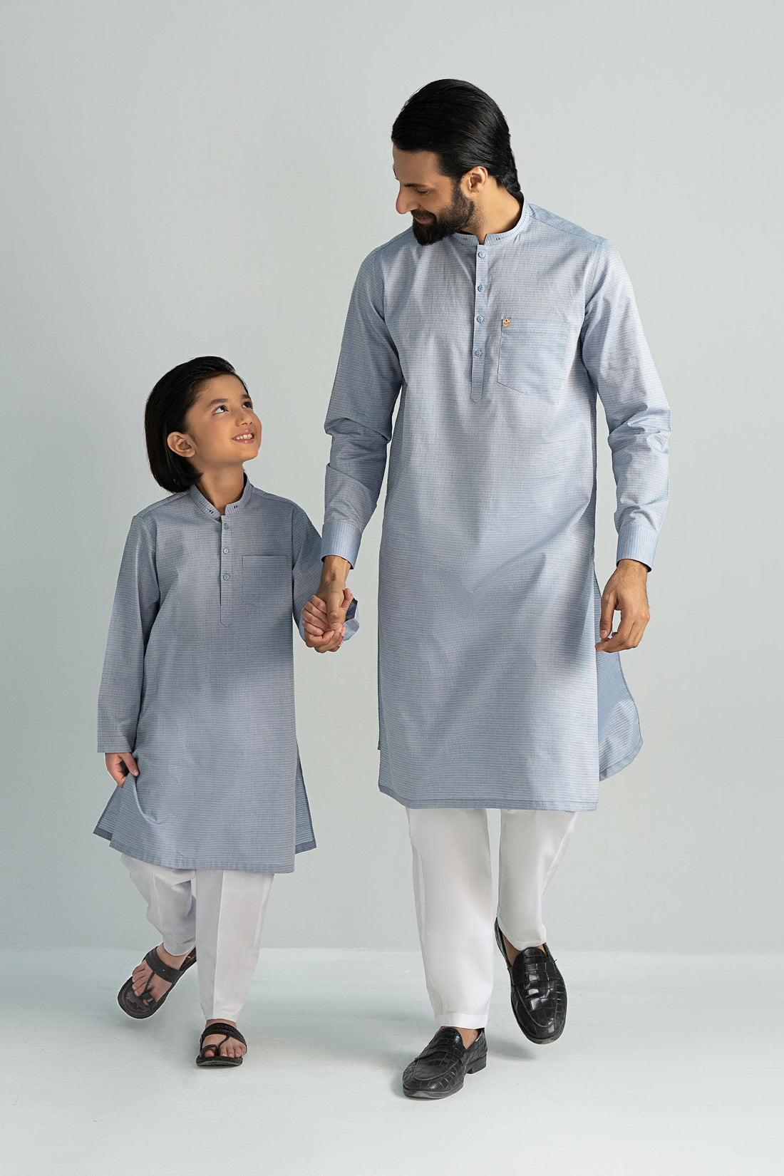 Maria B | Boys | Kurta - MBK-KR25-02 (Denim) -  Maria B Kidswear Kurtas - Original Designer Dress - House of Maryam
