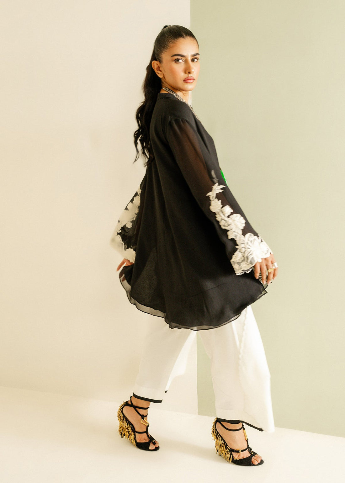 Mahgul | Ayanas Garden | Monochrome Flow -  Mahgul Ladies Clothes - Original Designer Dress - House of Maryam