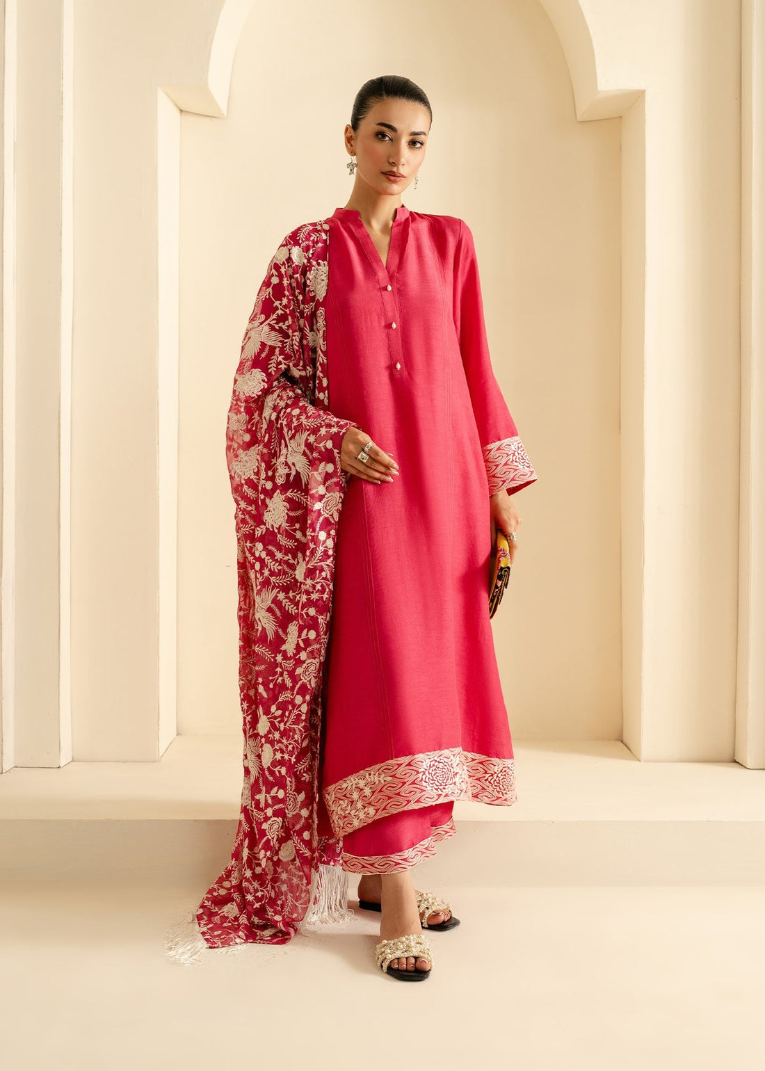 Mahgul | Nooreh Luxe | Coral Dusk -  Mahgul Ladies Clothes - Original Designer Dress - House of Maryam