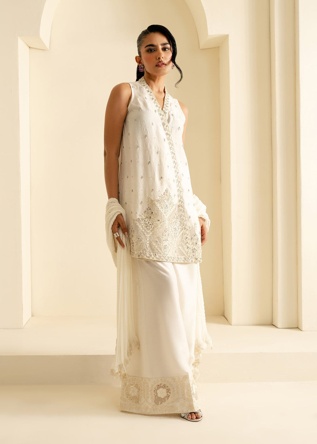 Mahgul | Nooreh Luxe | Celestial Ivory -  Mahgul Ladies Clothes - Original Designer Dress - House of Maryam