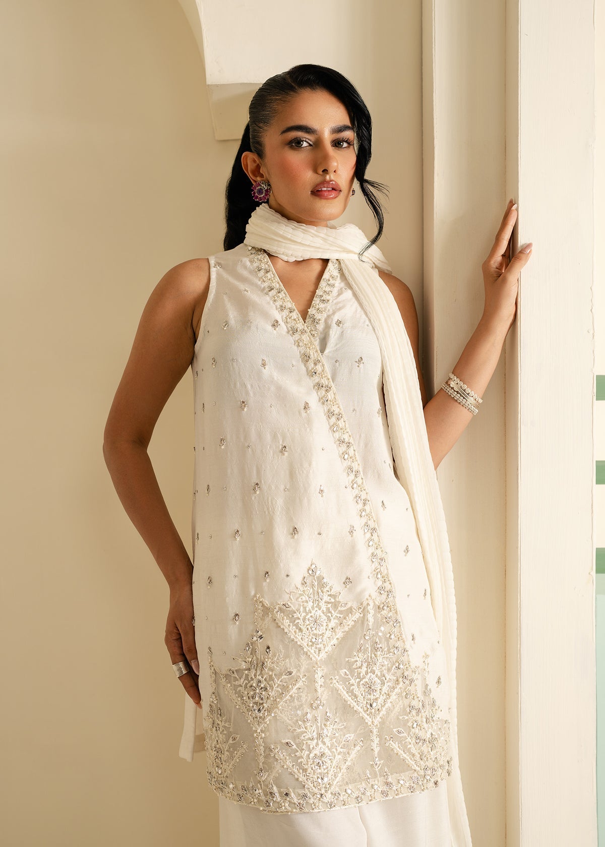 Mahgul | Nooreh Luxe | Celestial Ivory -  Mahgul Ladies Clothes - Original Designer Dress - House of Maryam