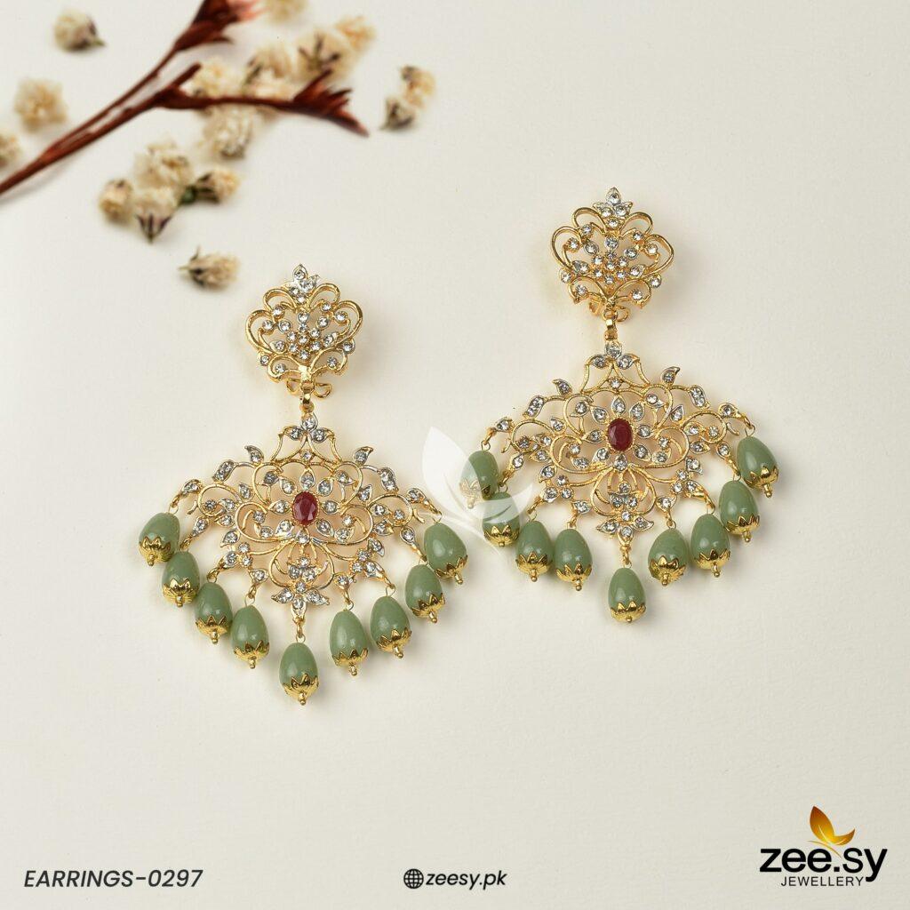 Earrings-0297 -  Zeesy Earrings - Original Designer Dress - House of Maryam