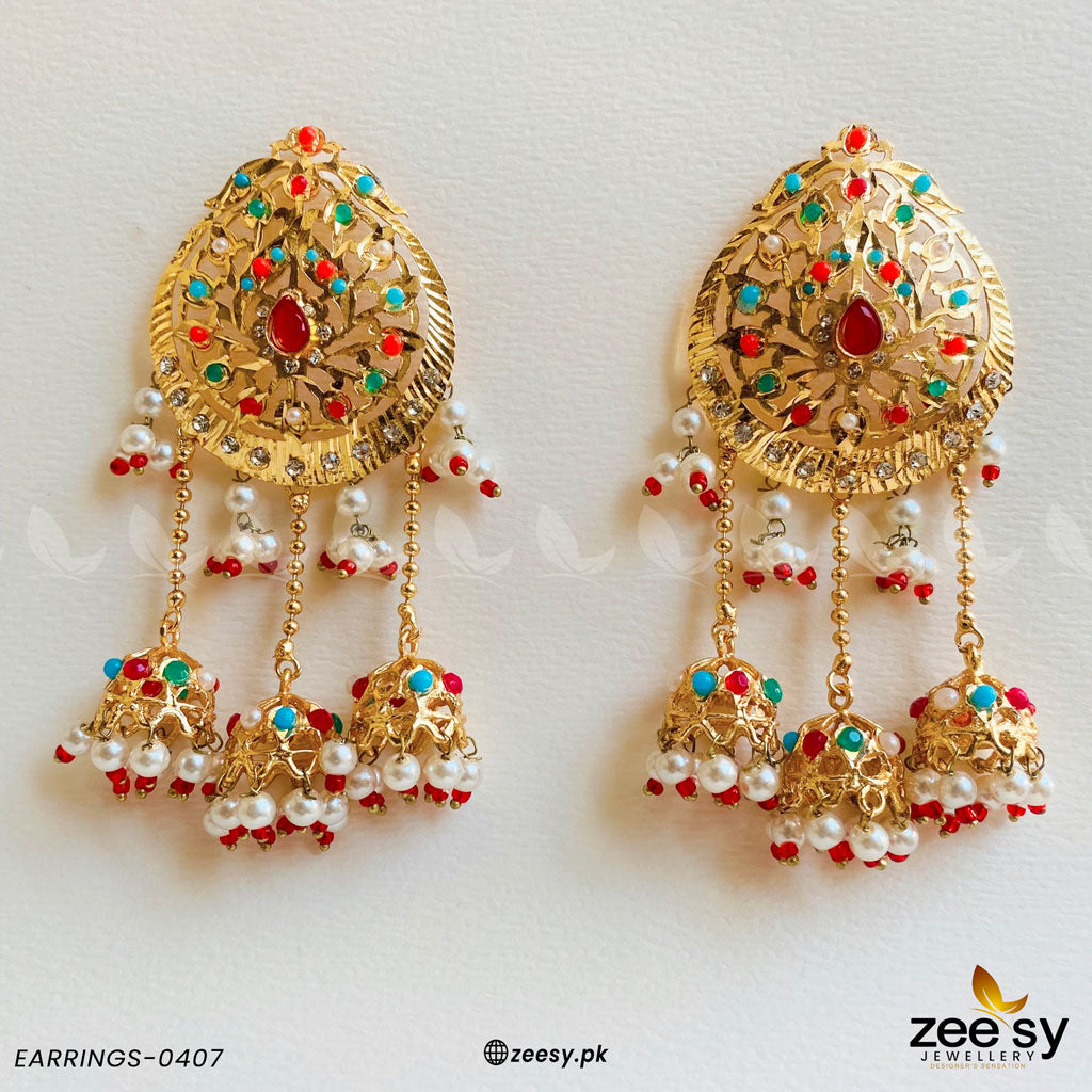 Earrings-0407 -  Zeesy Earrings - Original Designer Dress - House of Maryam