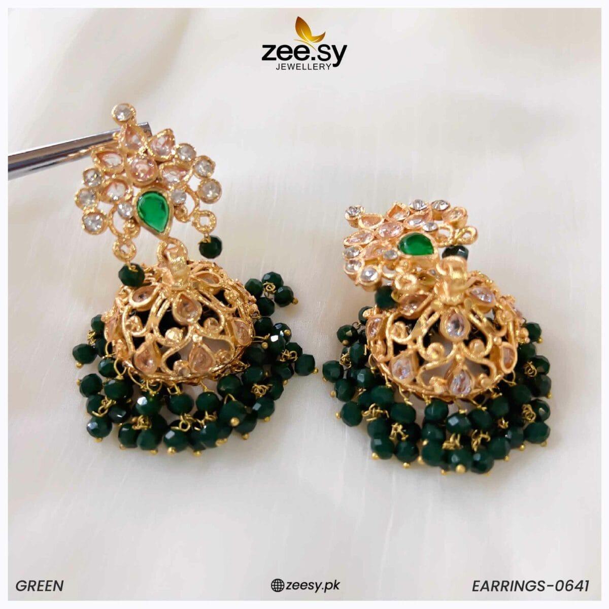 Earrings-0641 -  Zeesy Earrings - Original Designer Dress - House of Maryam