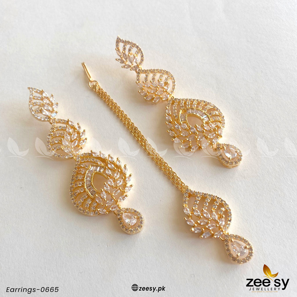 Earrings-0665 -  Zeesy Earrings - Original Designer Dress - House of Maryam