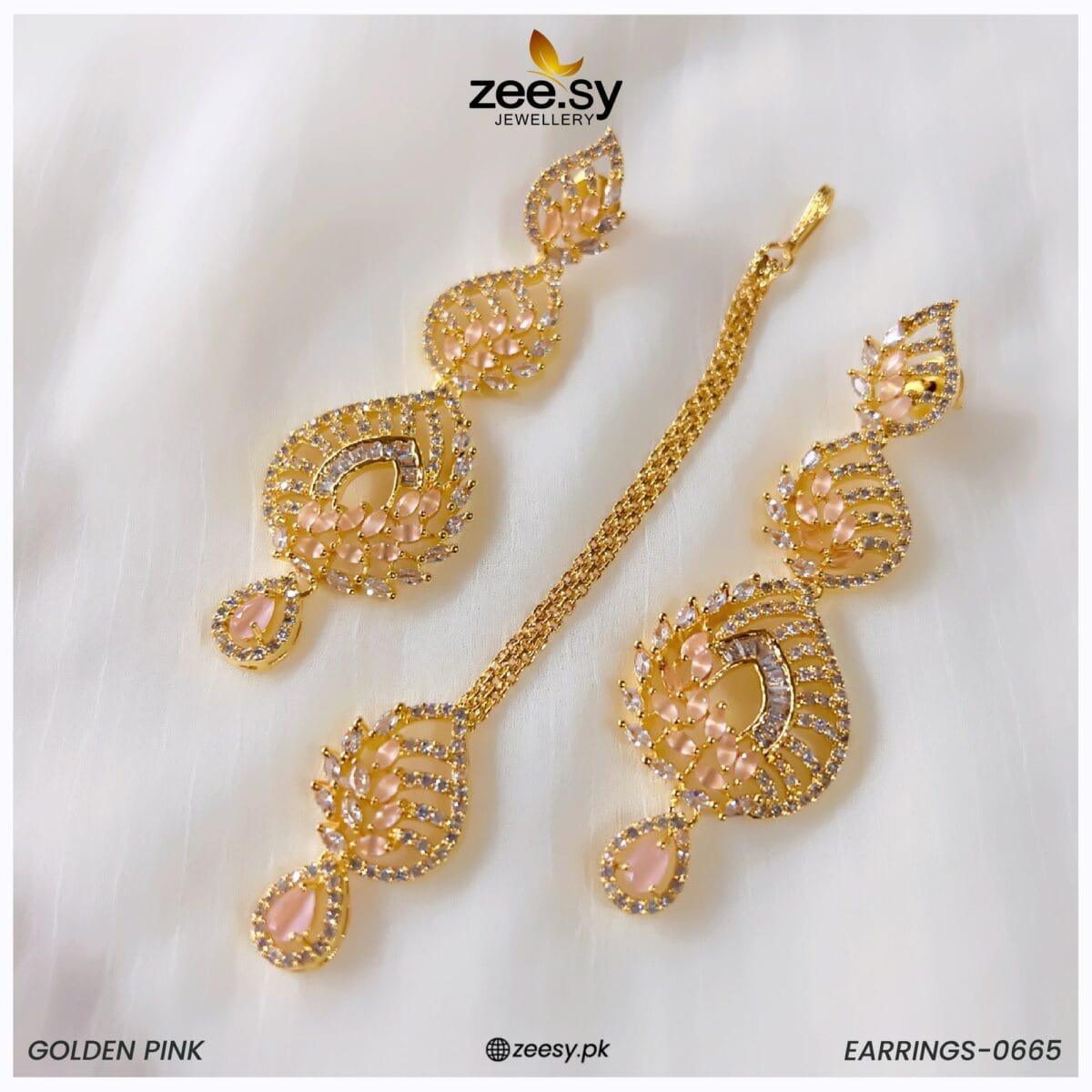 Earrings-0665 -  Zeesy Earrings - Original Designer Dress - House of Maryam