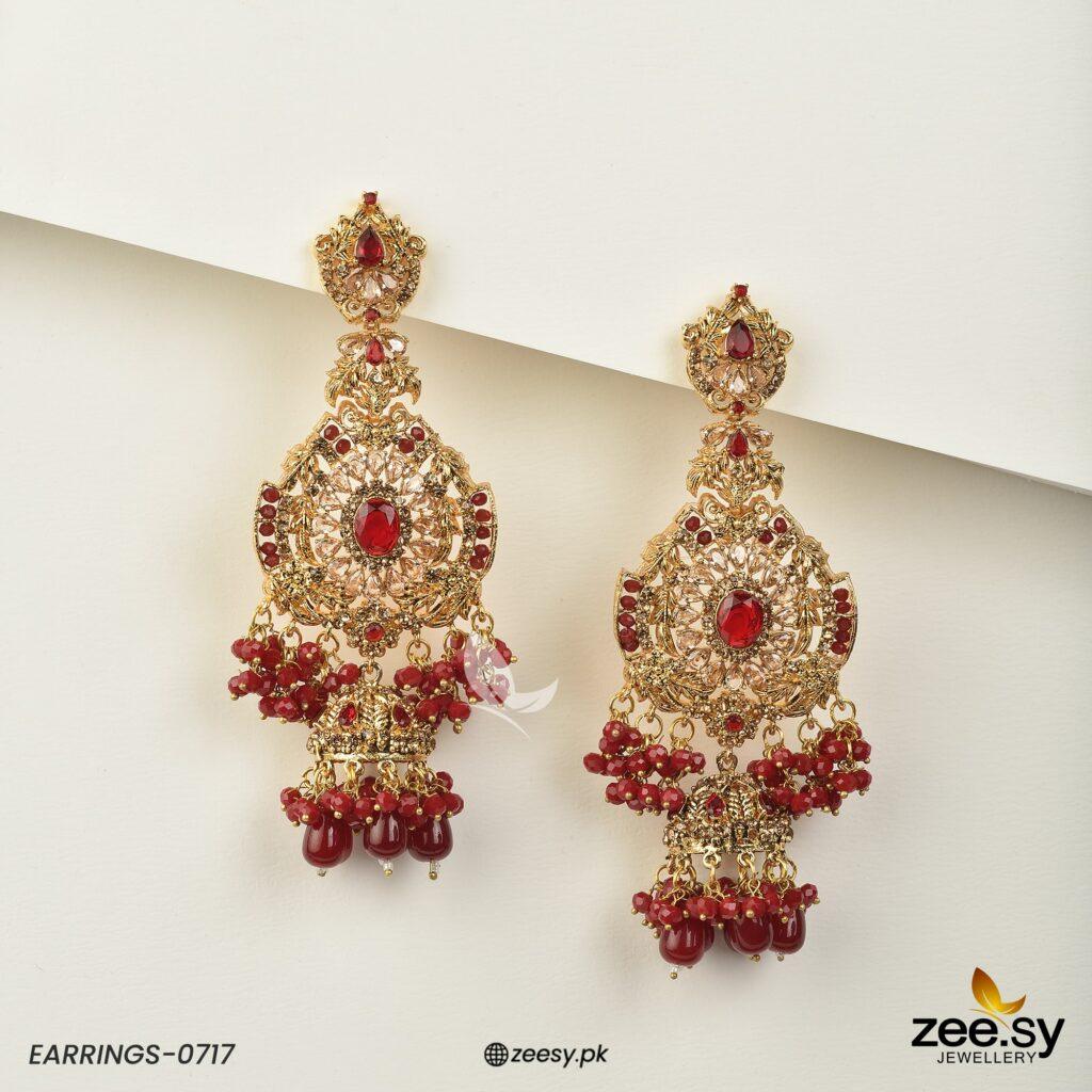 Earrings-0717 -  Zeesy Earrings - Original Designer Dress - House of Maryam