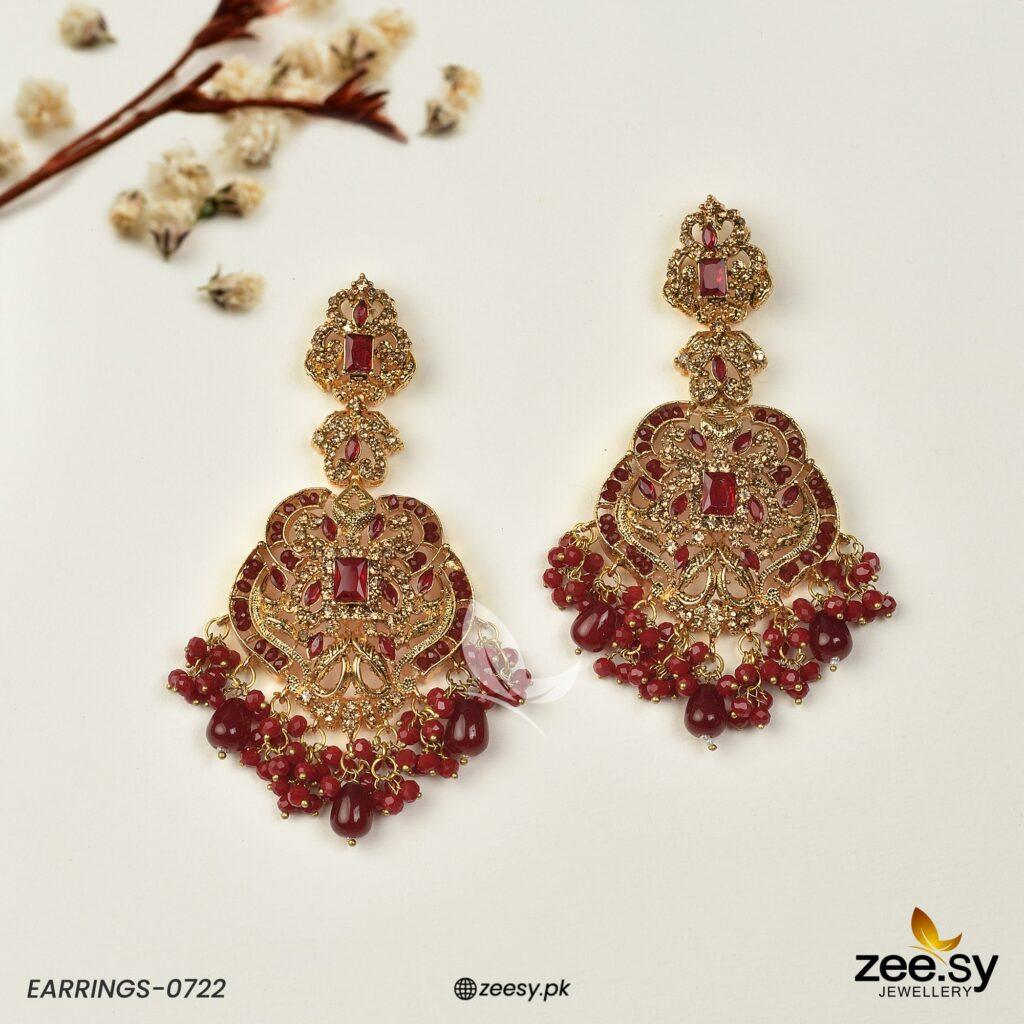 Earrings-0722 -  Zeesy Earrings - Original Designer Dress - House of Maryam