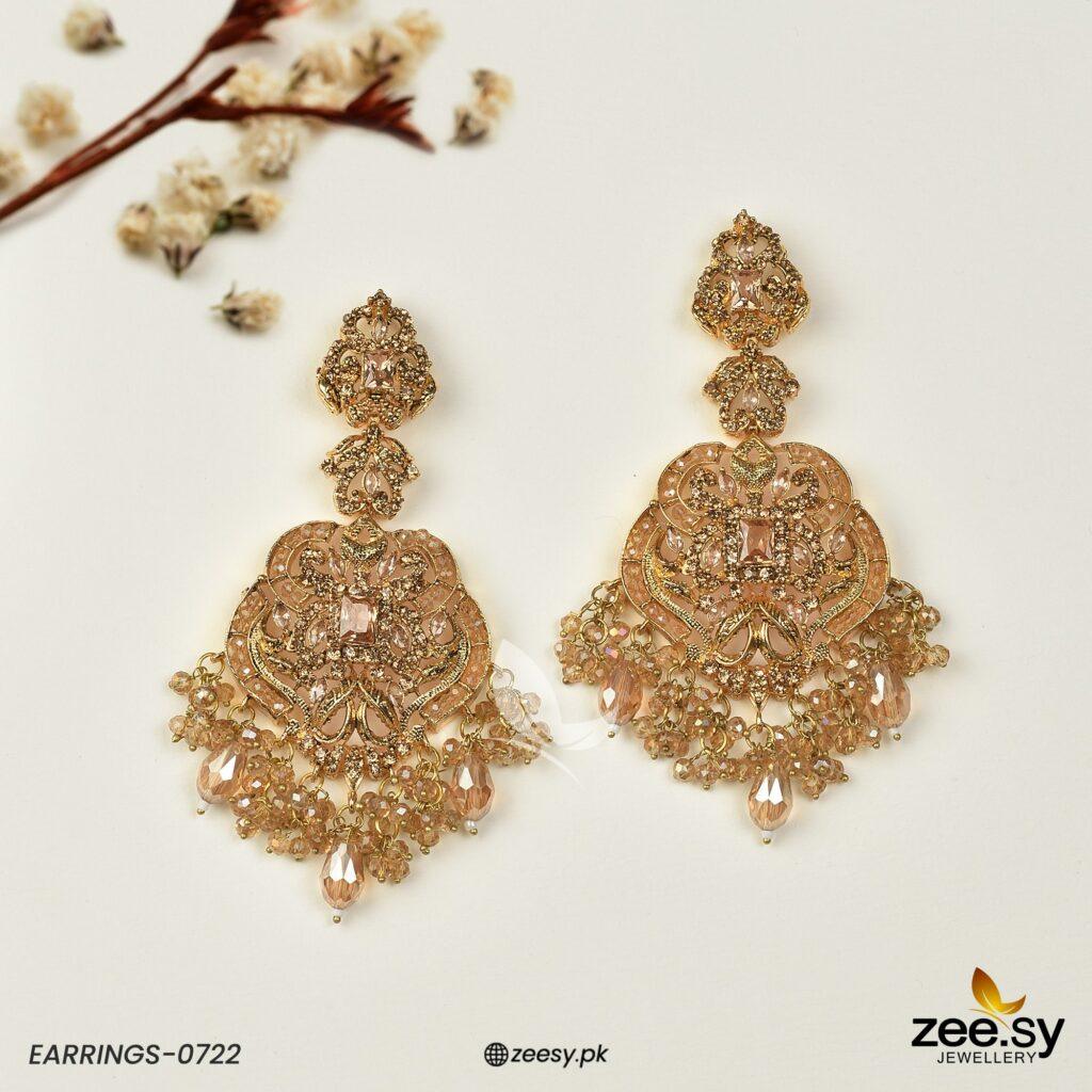 Earrings-0722 -  Zeesy Earrings - Original Designer Dress - House of Maryam