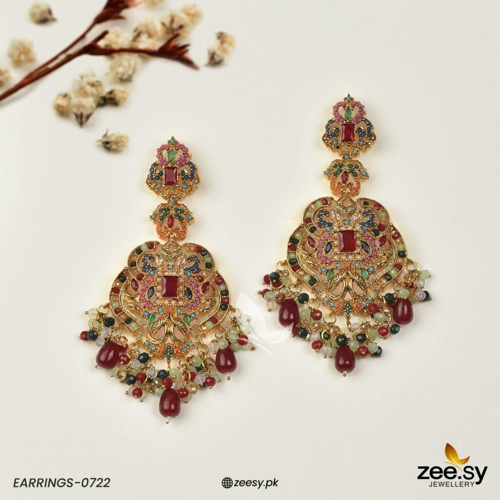 Earrings-0722 -  Zeesy Earrings - Original Designer Dress - House of Maryam