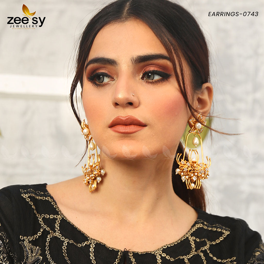 Earrings-0743 -  Zeesy Earrings - Original Designer Dress - House of Maryam
