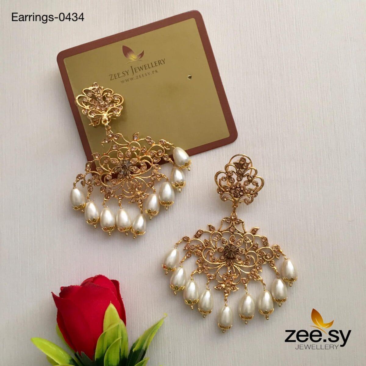 Sunflower Earrings-0434 -  Zeesy Earrings - Original Designer Dress - House of Maryam