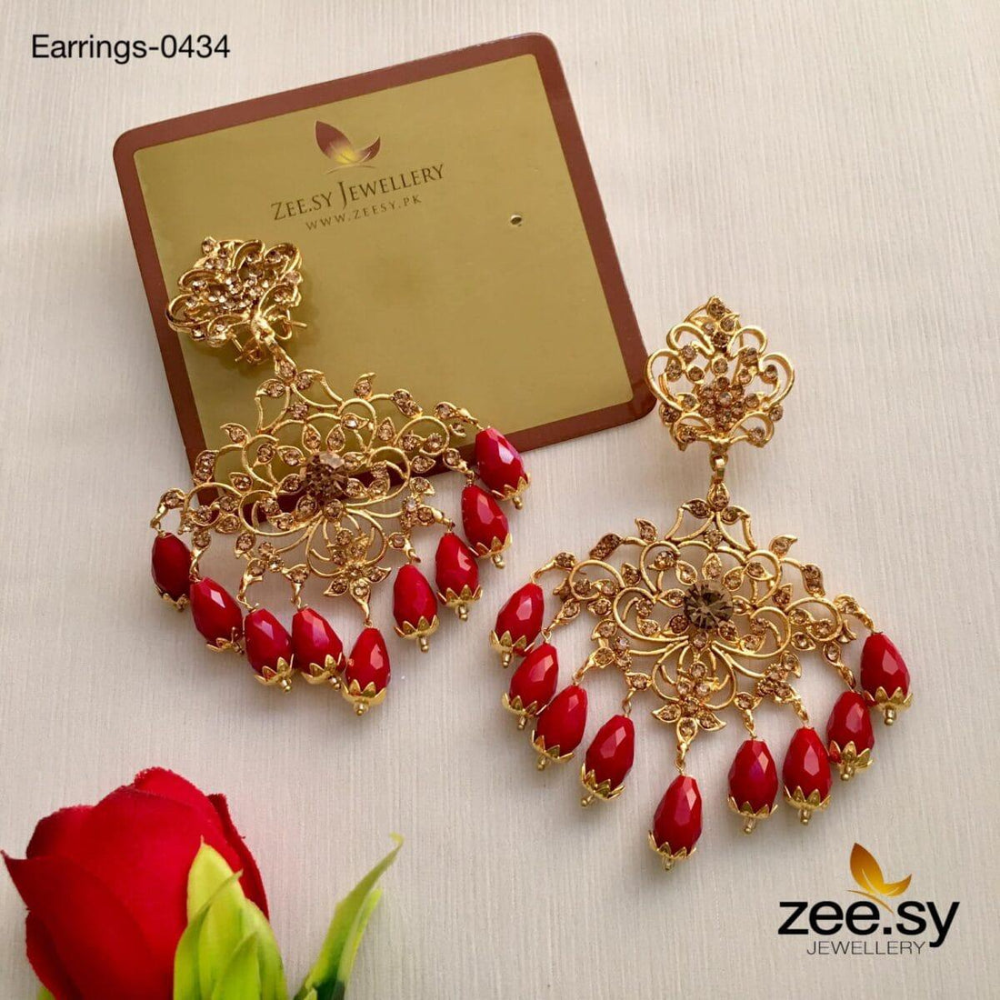 Sunflower Earrings-0434 -  Zeesy Earrings - Original Designer Dress - House of Maryam