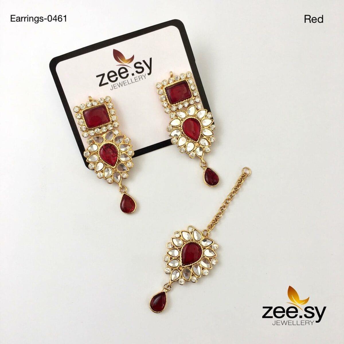 Earrings-0461 -  Zeesy Earrings - Original Designer Dress - House of Maryam