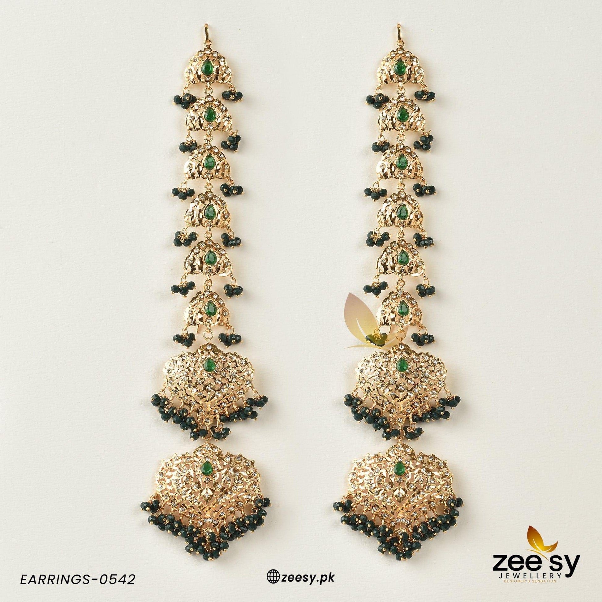 Earrings-0542 -  Zeesy Earrings - Original Designer Dress - House of Maryam