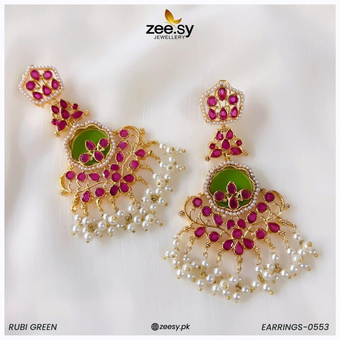 Earrings-0553 -  Zeesy Earrings - Original Designer Dress - House of Maryam