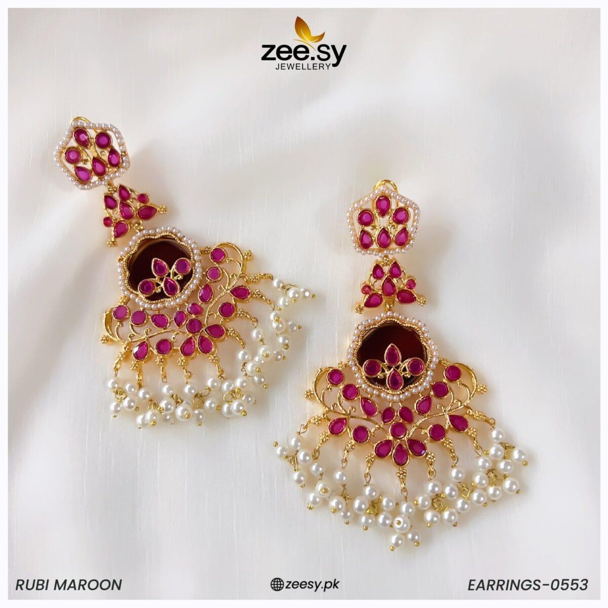 Earrings-0553 -  Zeesy Earrings - Original Designer Dress - House of Maryam