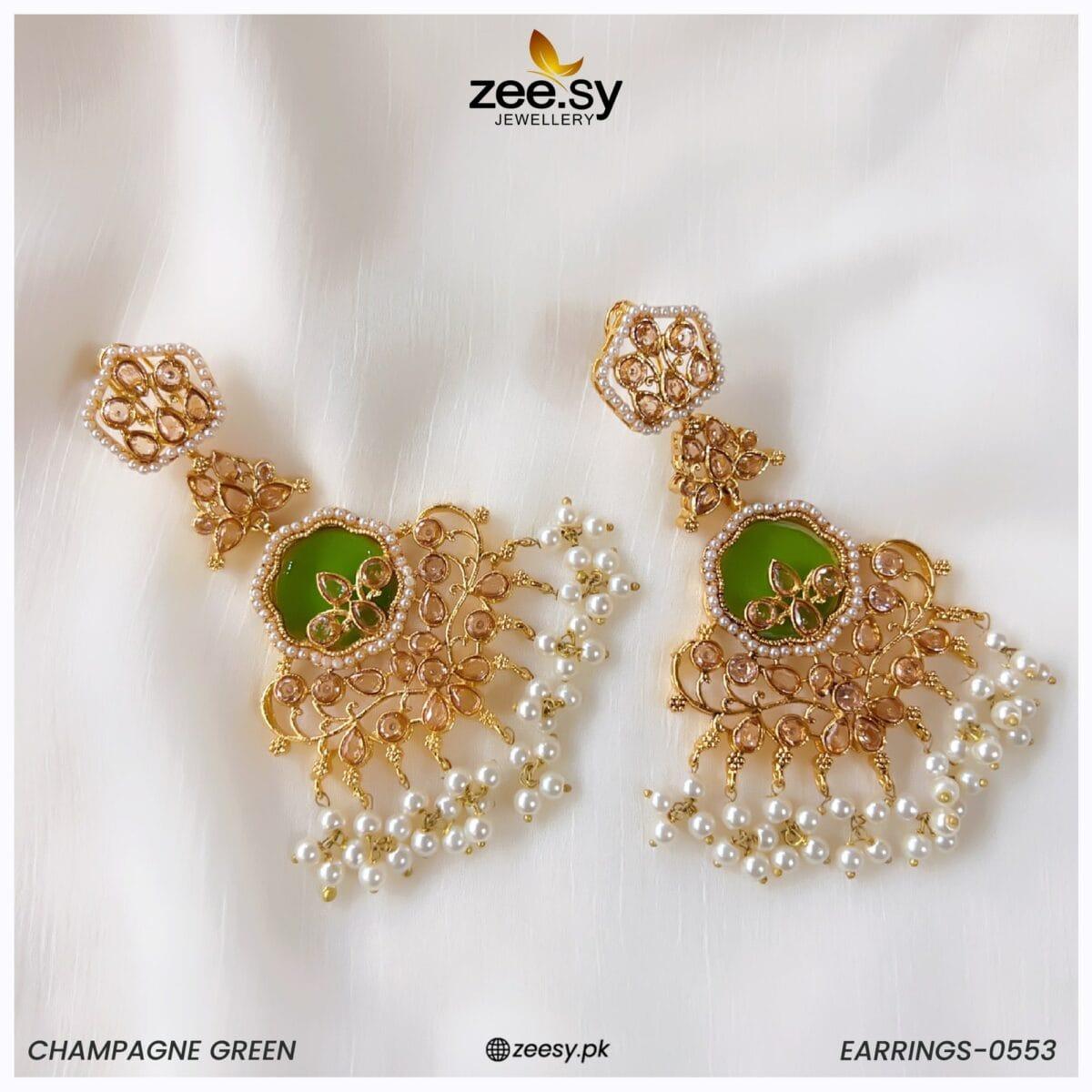 Earrings-0553 -  Zeesy Earrings - Original Designer Dress - House of Maryam
