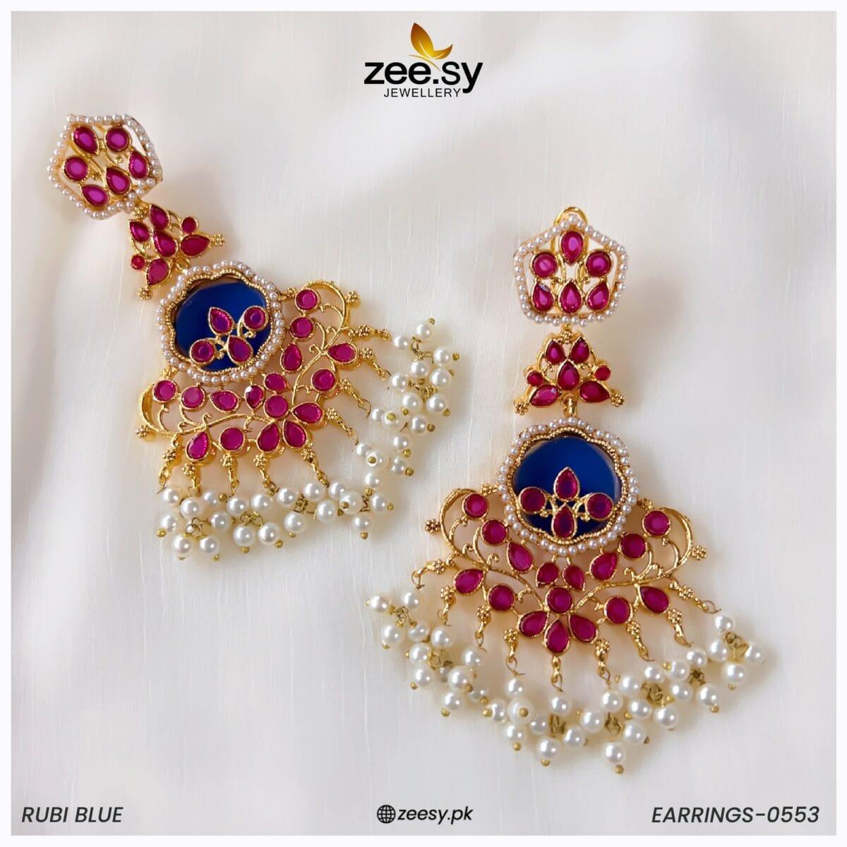 Earrings-0553 -  Zeesy Earrings - Original Designer Dress - House of Maryam