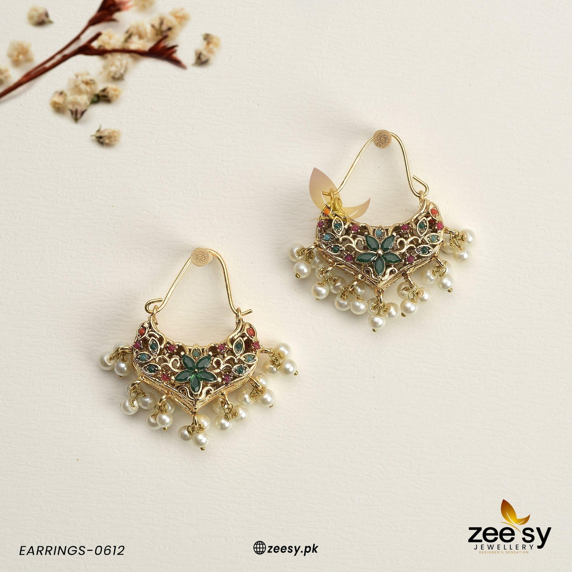 Earrings-0612 -  Zeesy Earrings - Original Designer Dress - House of Maryam