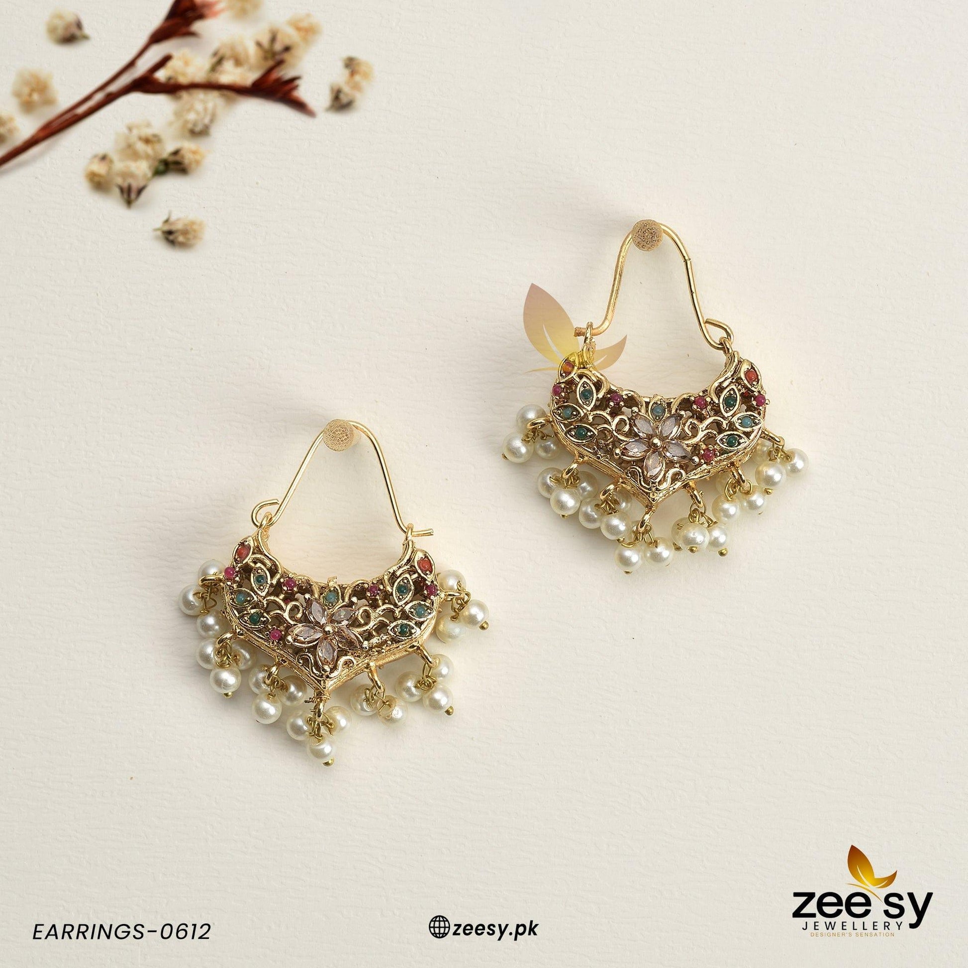 Earrings-0612 -  Zeesy Earrings - Original Designer Dress - House of Maryam