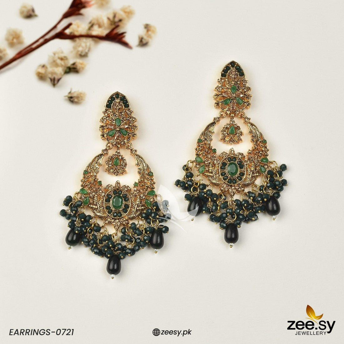 Earrings-0721 -  Zeesy Earrings - Original Designer Dress - House of Maryam