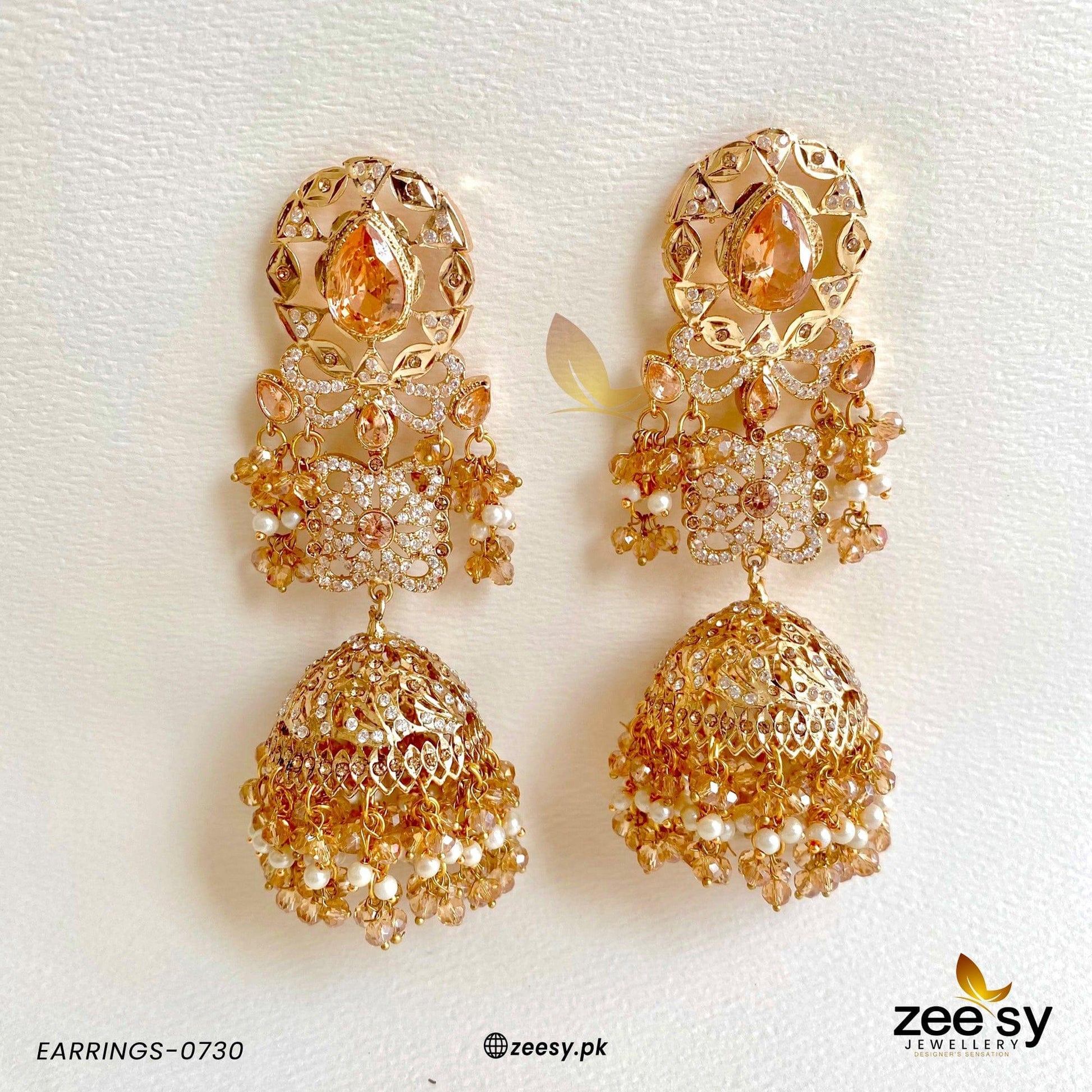 Earrings-0730 -  Zeesy Earrings - Original Designer Dress - House of Maryam