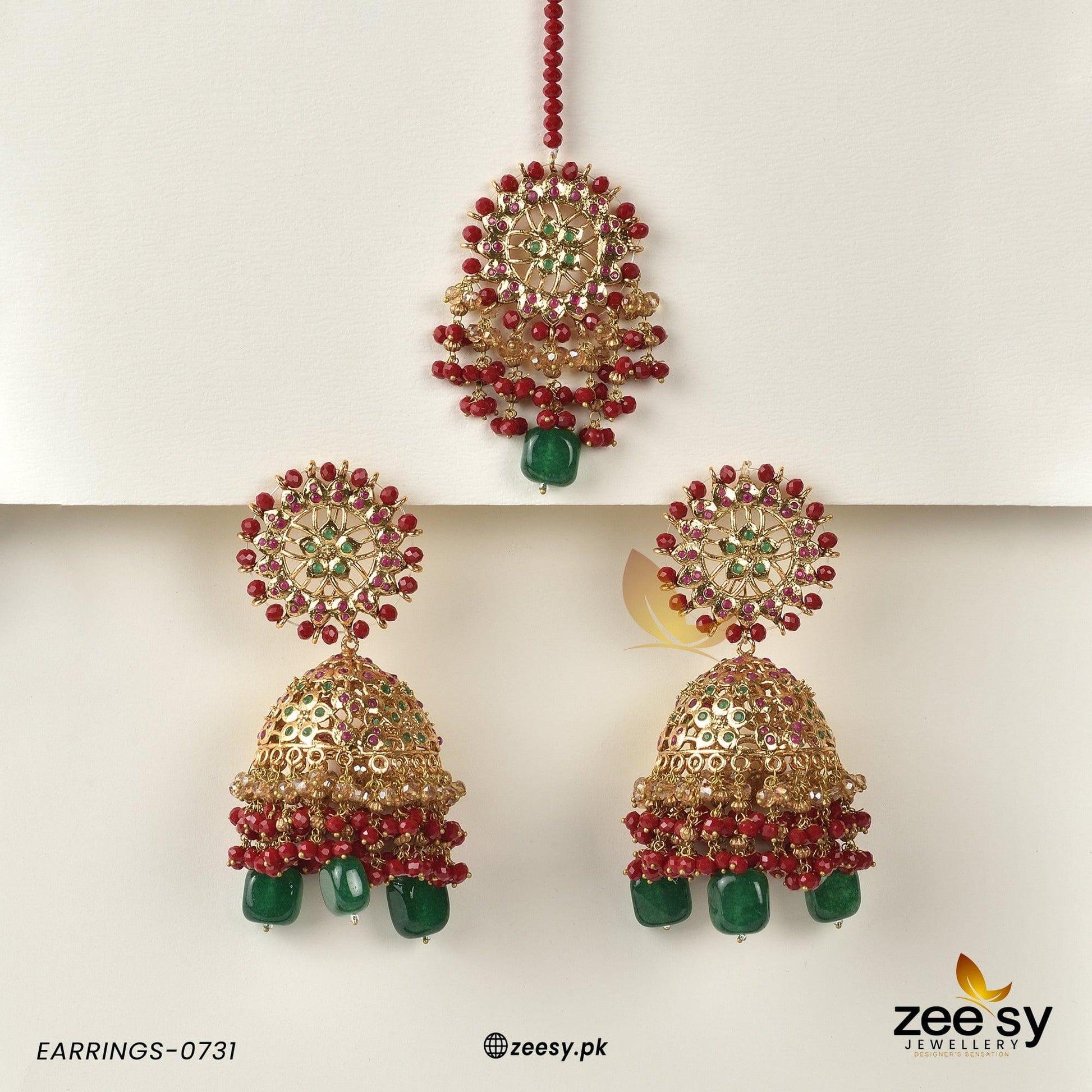 Earrings-0731 -  Zeesy Earrings - Original Designer Dress - House of Maryam