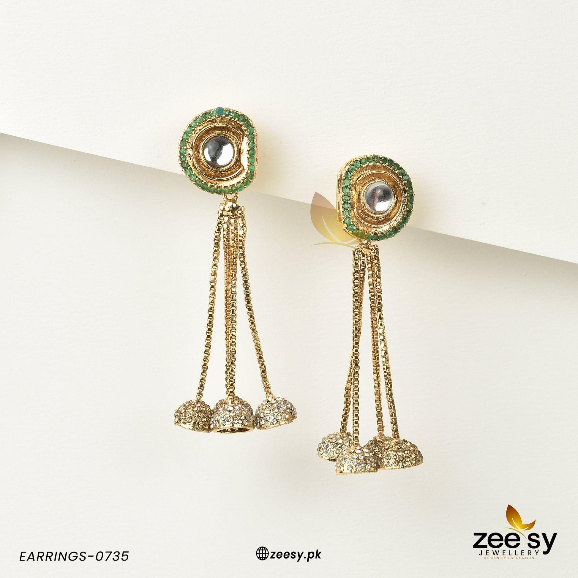 Earrings-0735 -  Zeesy Earrings - Original Designer Dress - House of Maryam