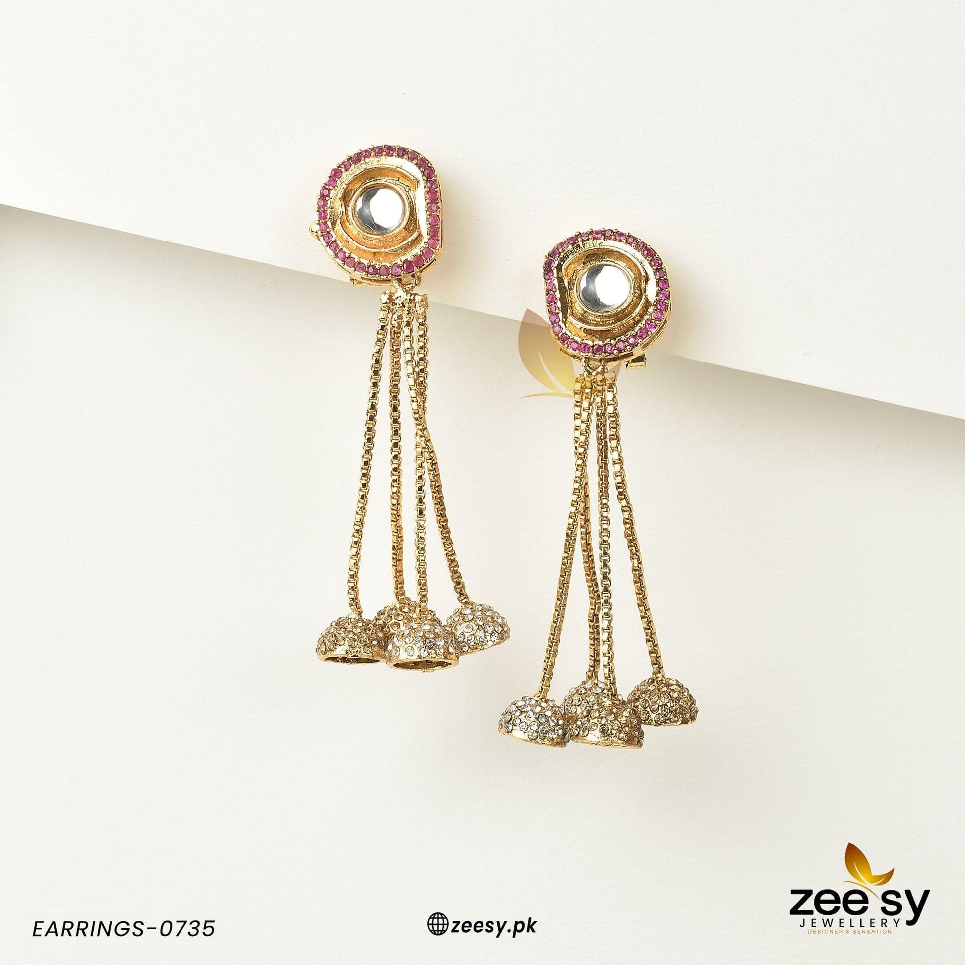 Earrings-0735 -  Zeesy Earrings - Original Designer Dress - House of Maryam