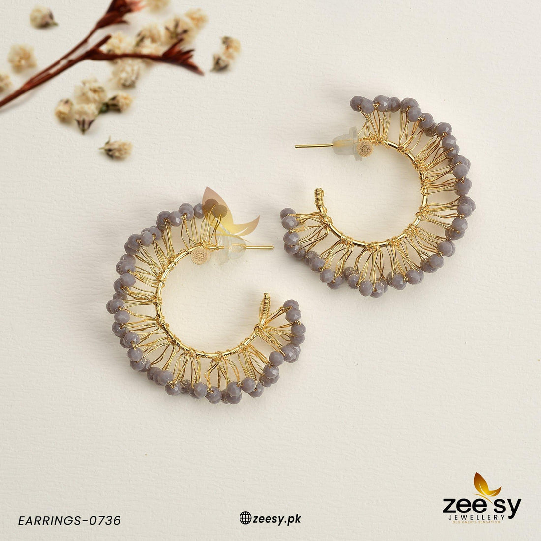 Earrings-0736 -  Zeesy Earrings - Original Designer Dress - House of Maryam