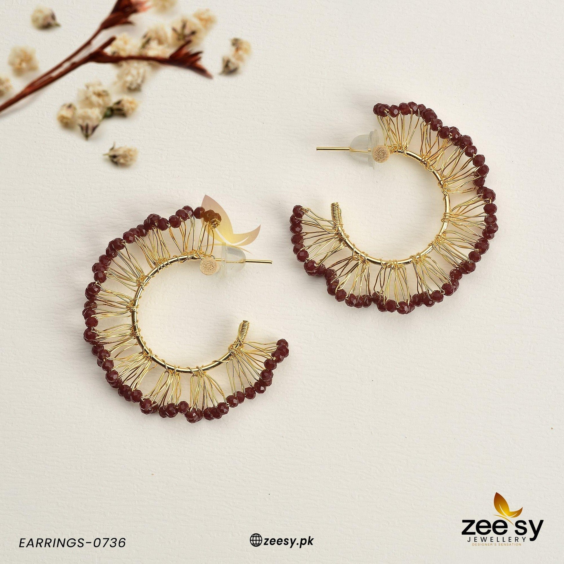 Earrings-0736 -  Zeesy Earrings - Original Designer Dress - House of Maryam