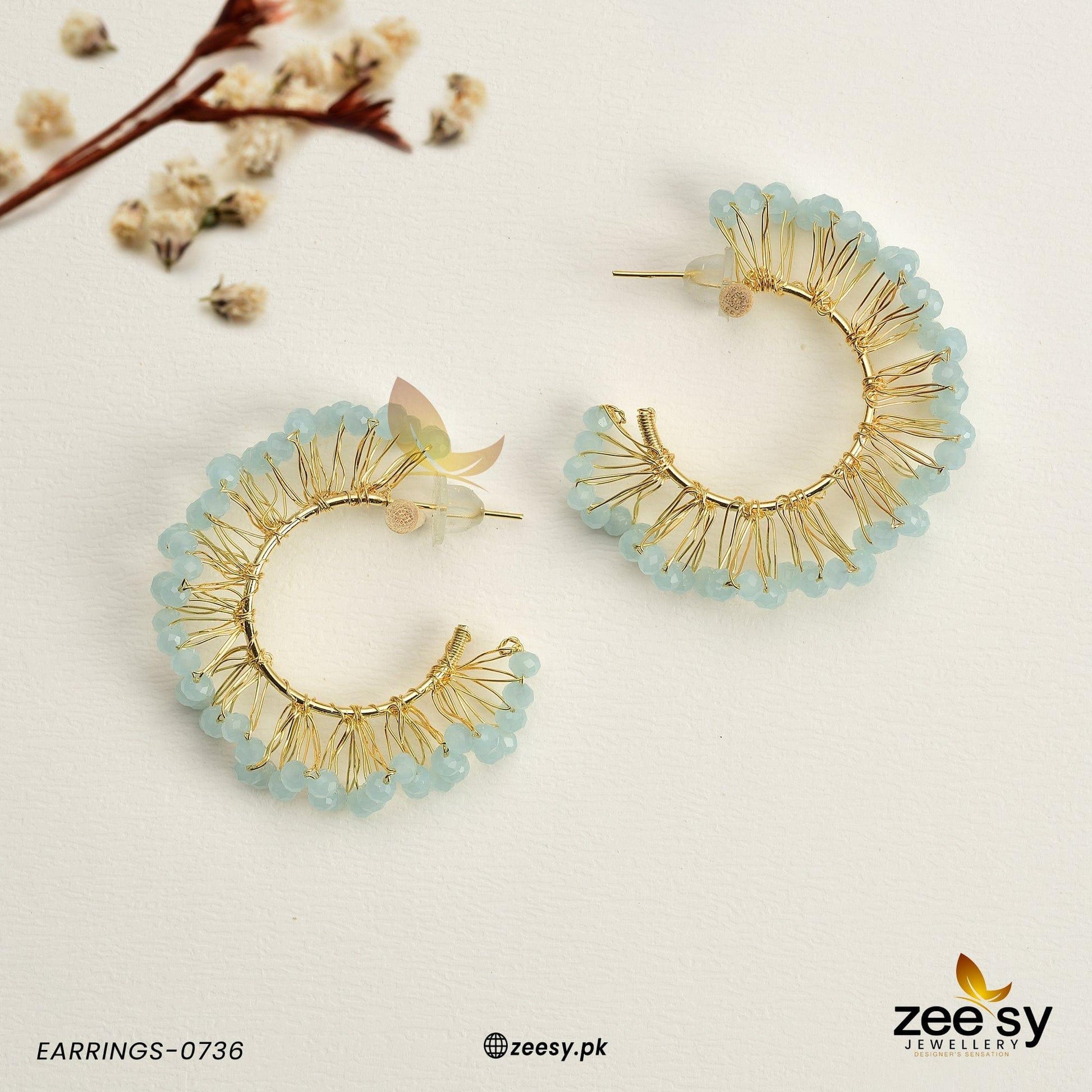 Earrings-0736 -  Zeesy Earrings - Original Designer Dress - House of Maryam
