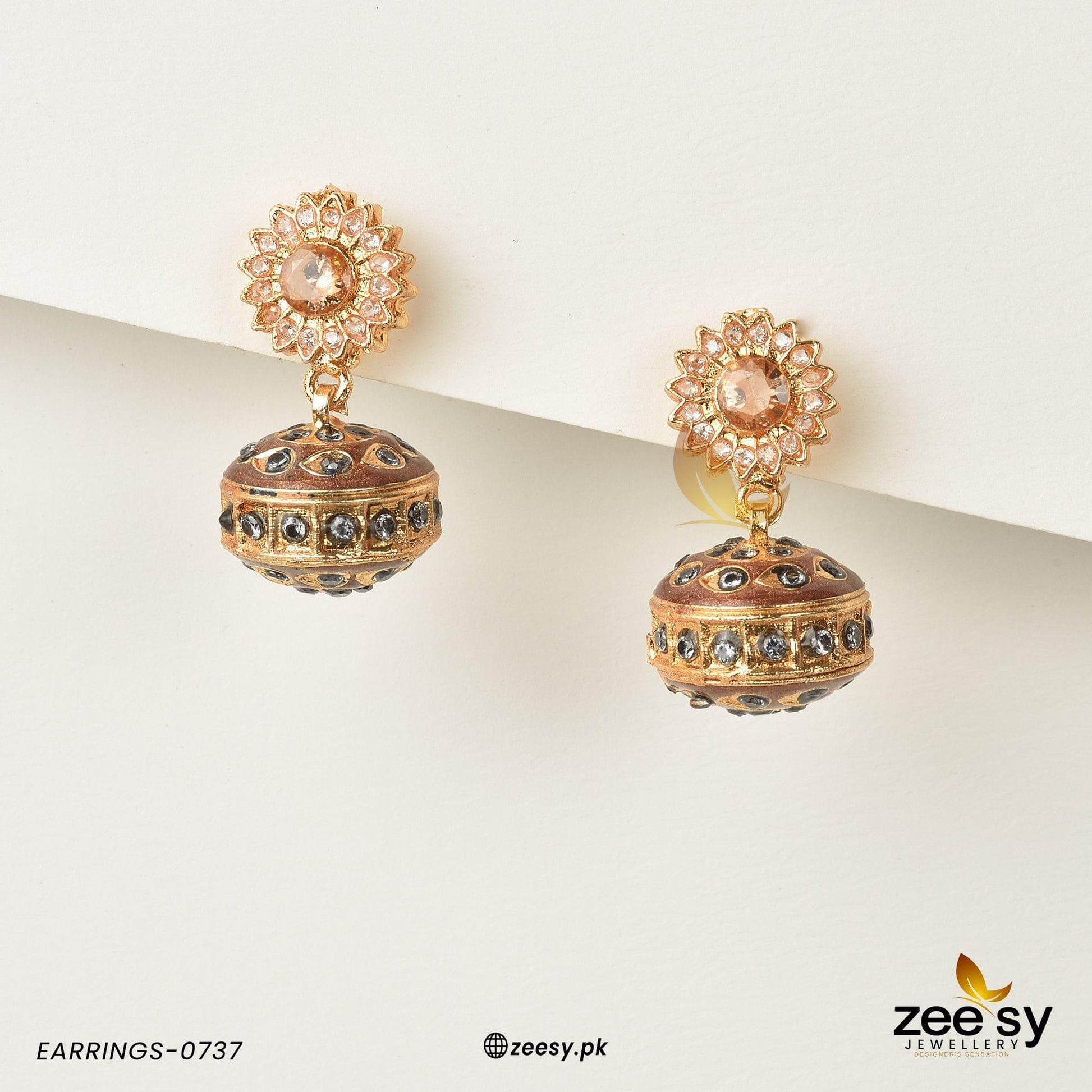 Earrings-0737 -  Zeesy Earrings - Original Designer Dress - House of Maryam