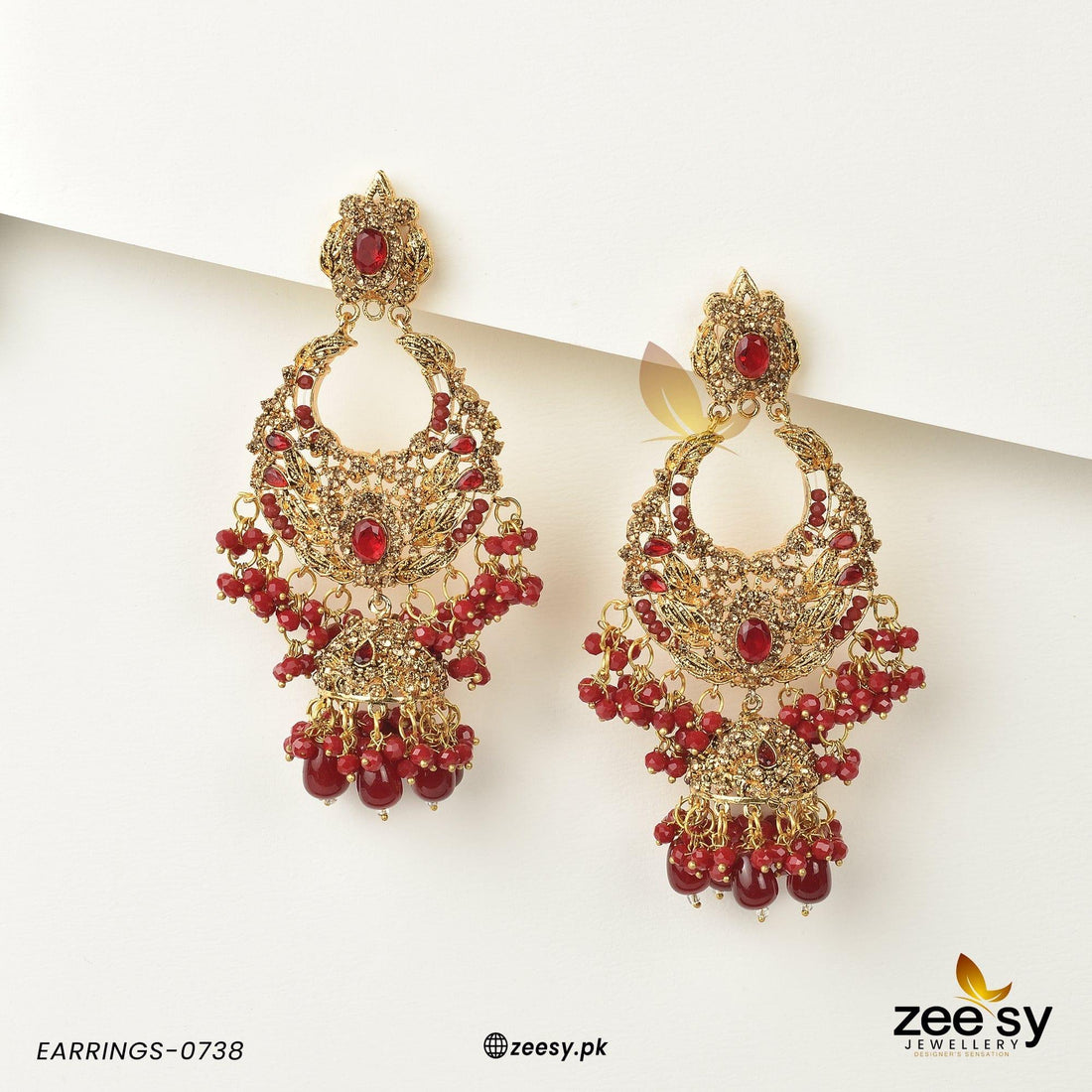 Earrings-0738 -  Zeesy Earrings - Original Designer Dress - House of Maryam