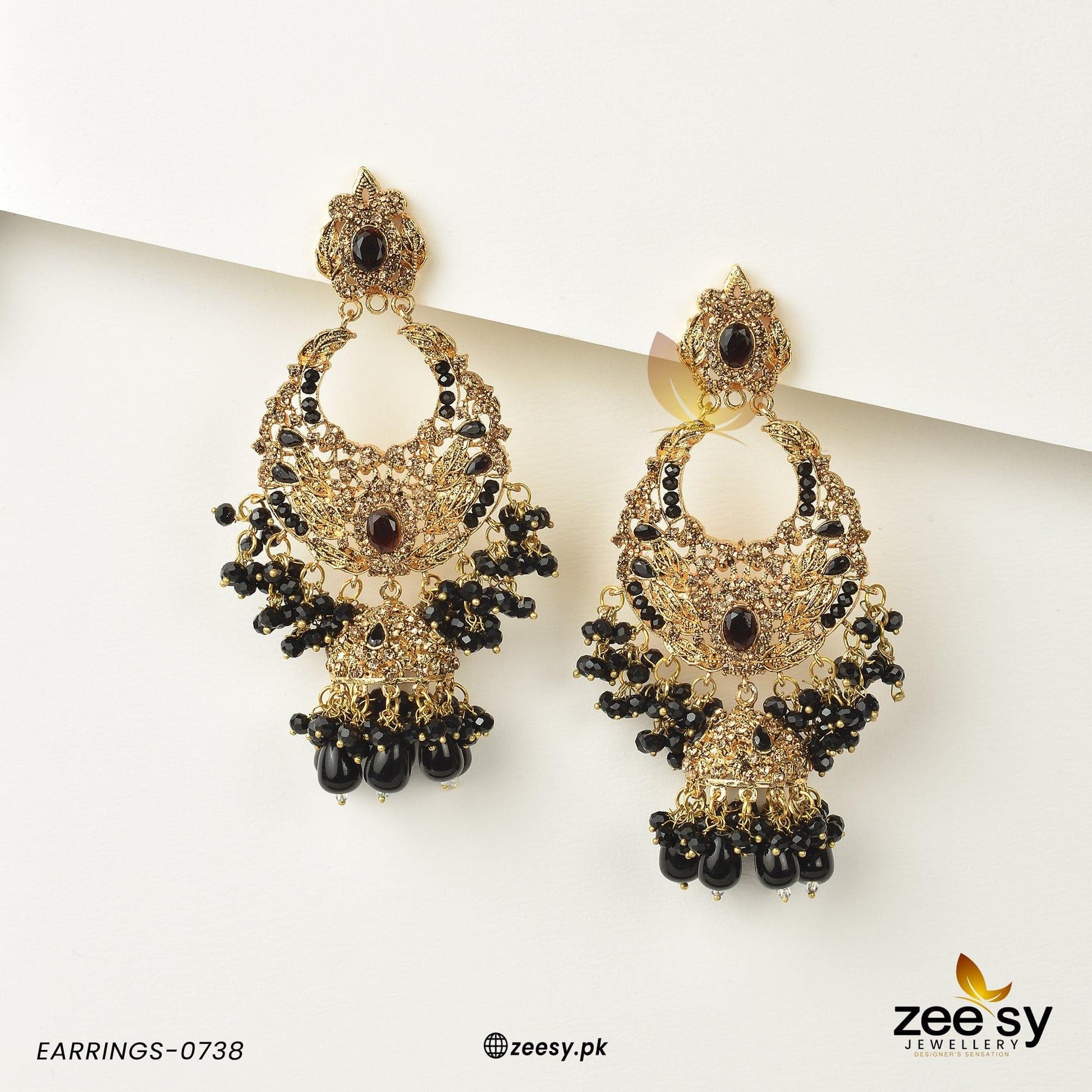 Earrings-0738 -  Zeesy Earrings - Original Designer Dress - House of Maryam