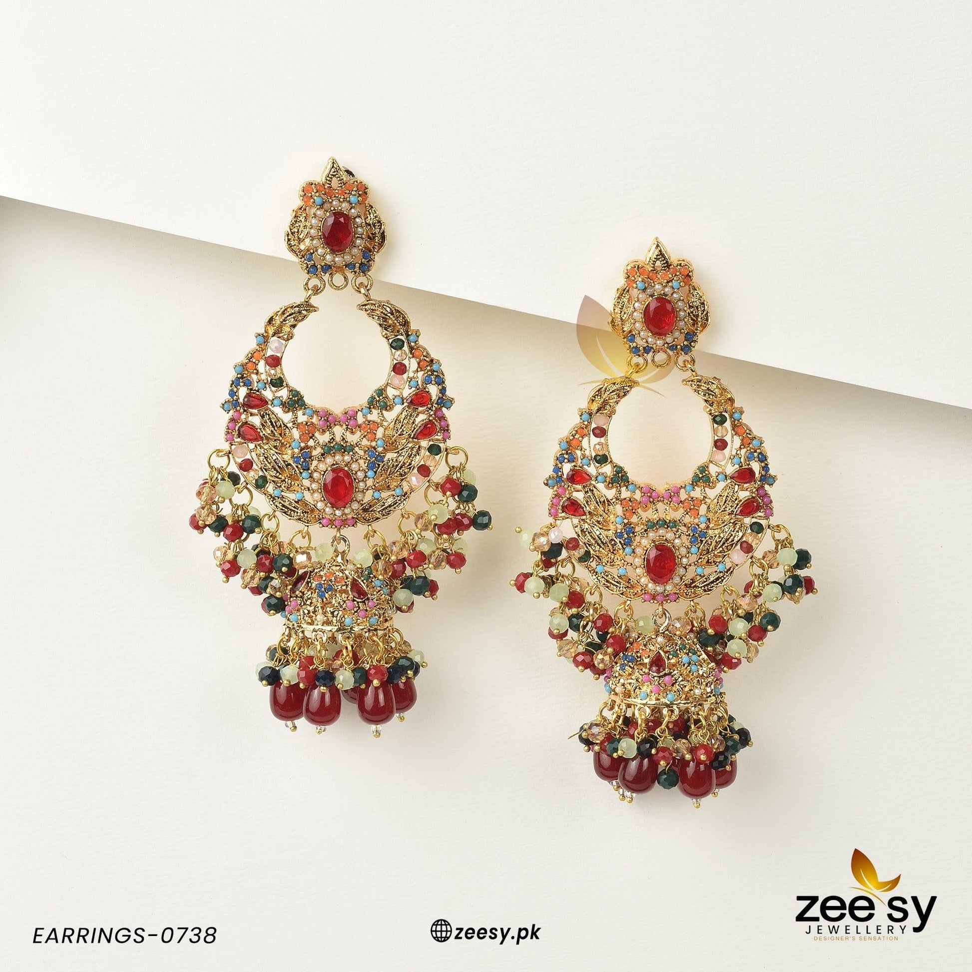 Earrings-0738 -  Zeesy Earrings - Original Designer Dress - House of Maryam